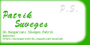 patrik suveges business card