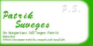 patrik suveges business card